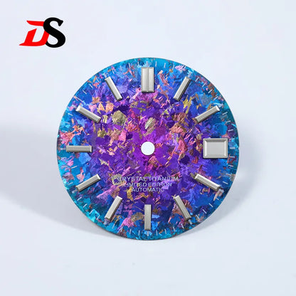 Ice Crystal Titanium Text Dial Chaotic Texture 28.5mm Dial No Lume NH35 Movement