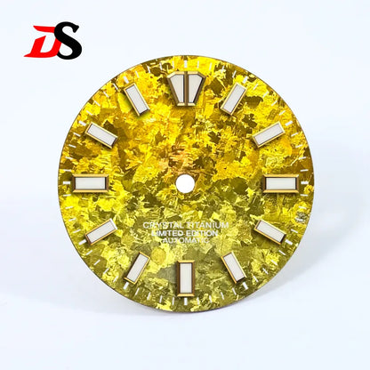 28.5mm Ice Crystal Titanium Dial Blue Lume NH35 Movement