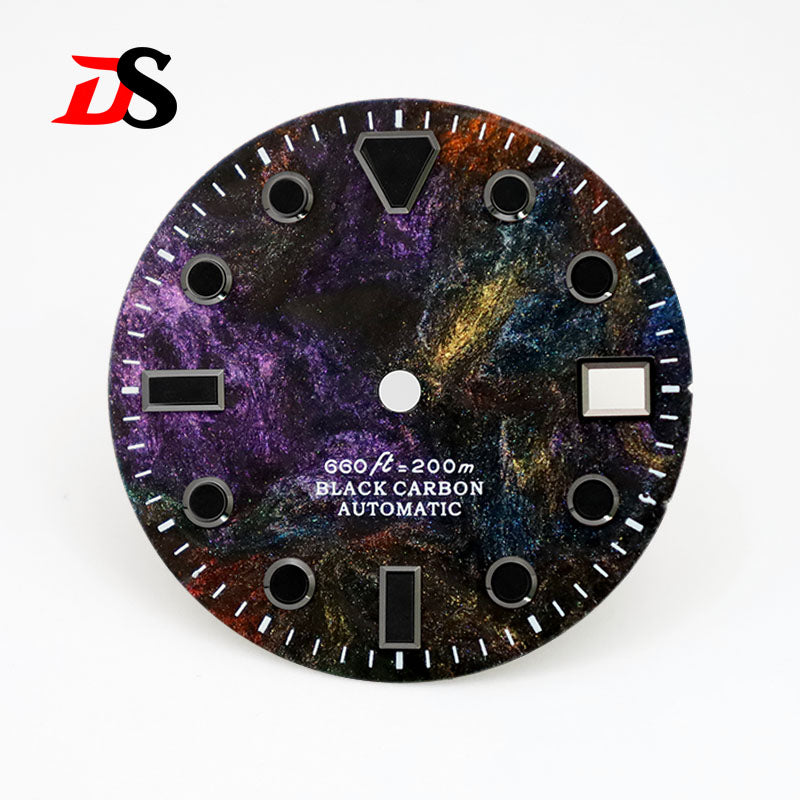 28.5MM Dial Rich Color Lava Carbon Fiber Dial Black Lume High Quality for NH35 Movement No date/3o'clock date