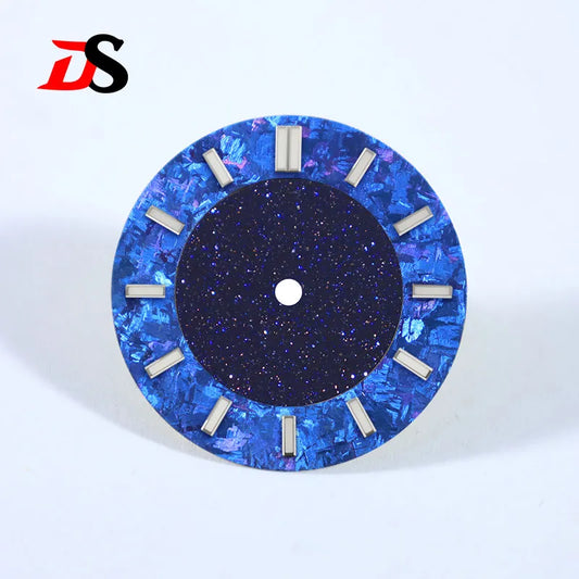 No Tick Mark Dial Blue Lume Lapis Lazuli Cryolite Dial Creative Stitching NH38 Movement No Date Tiger's Eye Blue Sand