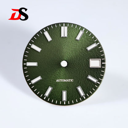 28.5mm Invisible Texture Blue Lume NH35 Movement Multiple Colors Sunburst