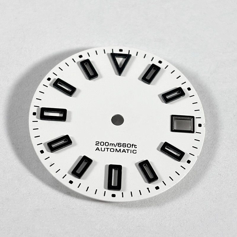 28.5mm Matte Black Dial Hollow Index BGW9 C3 Lume SKX007 for NH36 Movement