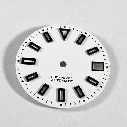 28.5mm Matte Black Dial Hollow Index BGW9 C3 Lume SKX007 for NH36 Movement