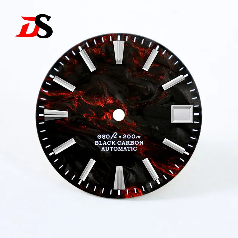28.5mm Dial Lava Carbon Fiber No Lume for NH35 NH38 Movement