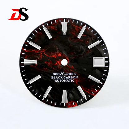 28.5mm Dial Lava Carbon Fiber No Lume for NH35 NH38 Movement