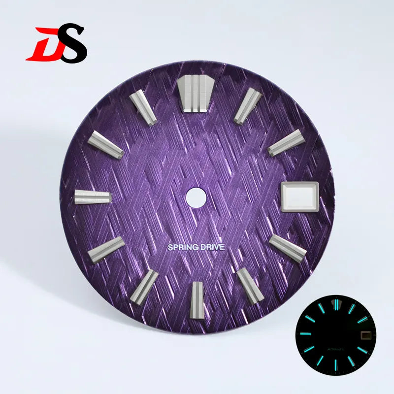 28.5mm Ice Forests Dial Blue Lume NH34 NH35 Movement No Lume No Tick Mark