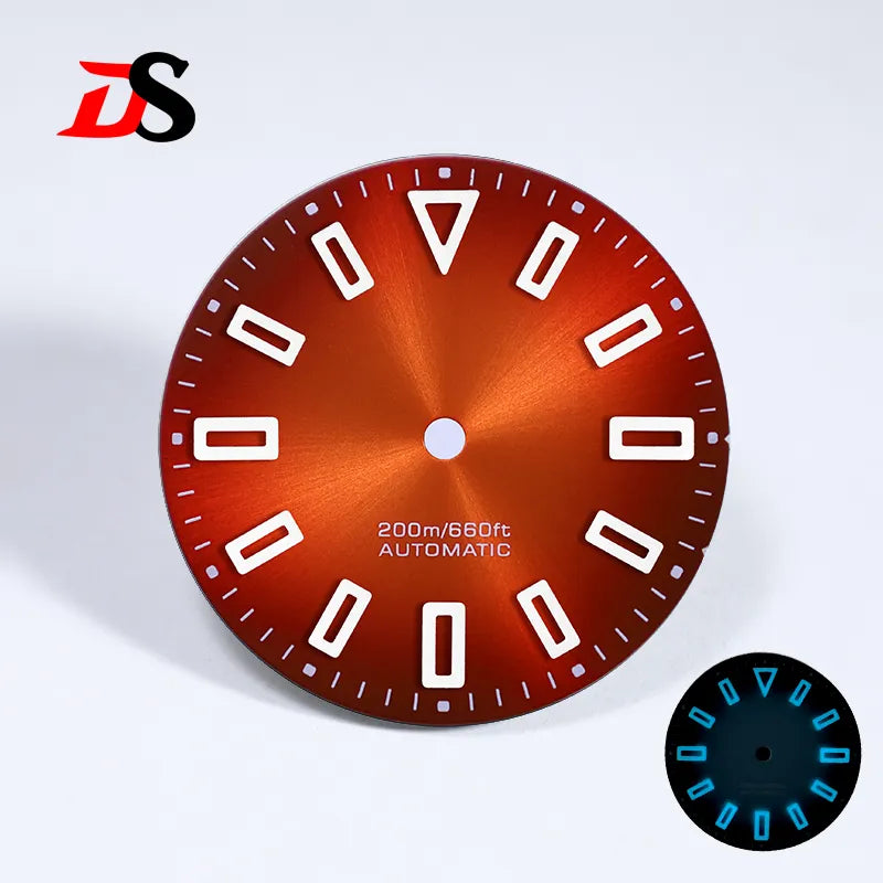 28.5mm Matte Dial Hollow Index BGW9 C3 Lume for NH35 Movement No Date SKX007