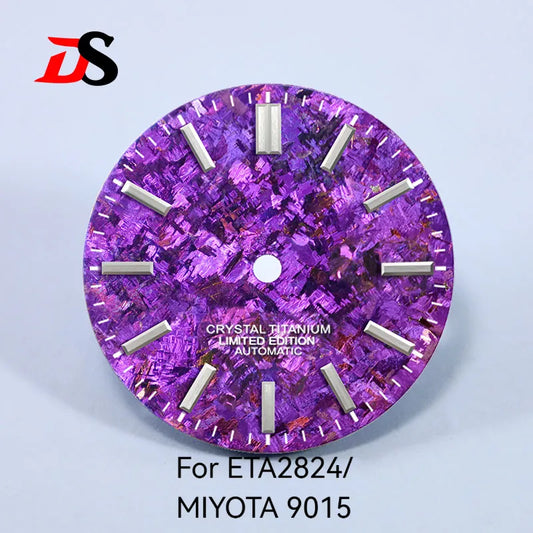 Ice Crystal Titanium 28.5mm Dial No Lume NH35 NH38 ETA2824/MIYOTA 9015 Movement No Date Dial