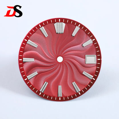 Guilloche 28.5mm  Dial GS MOD Silver Index No Lume Sterile NH35NH34NH38 Movement 3 O'clock /6O'clock /no Date