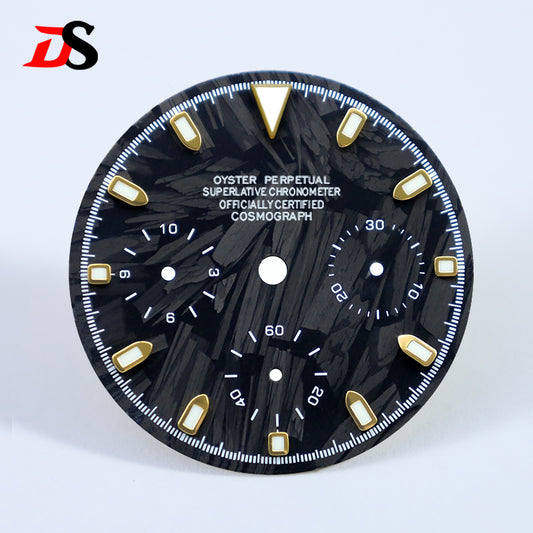 29.5mm Dial Carbon Fiber Blue Lume for VK63 Movement Black Lume