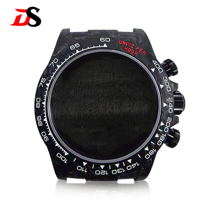38mm Carbon Fiber Case Carbon Fiber Bezel Sapphire Glass Multi-function Case 3ATM Fit VK63/4130 Movement