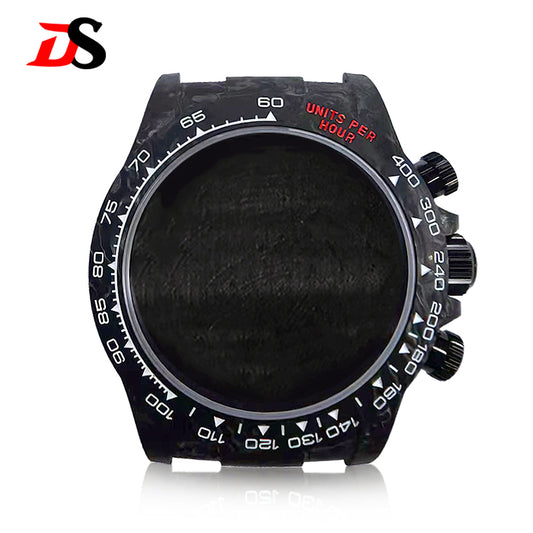 38mm Carbon Fiber Case Carbon Fiber Bezel Sapphire Glass Multi-function Case 3ATM Fit VK63/4130 Movement