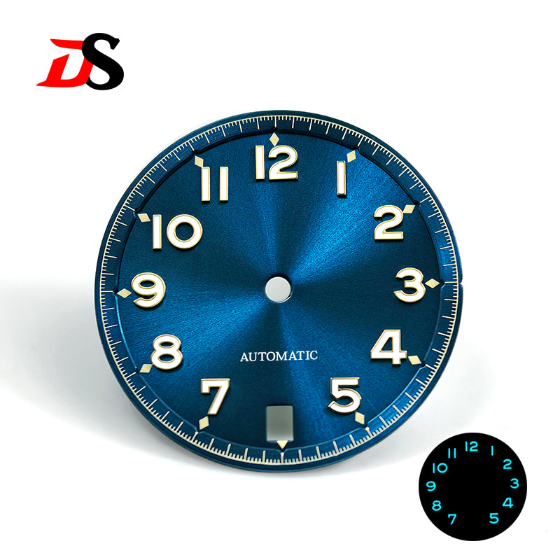 In Stock-Foregoer Dial Blue Lume 28.5mm Number NH35 Dial