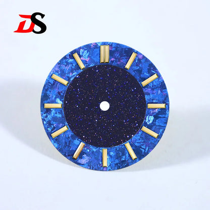 No tick mark 28.5mm Dial Tiger's Eye Stone Ice Crystal Stone Dial Creative Stitching High-quality NH38 Movement No Date