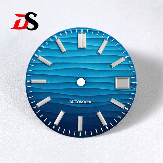 Sea Wave Dial 3 O 'clock Date No Lume/blue lume NH35NH36