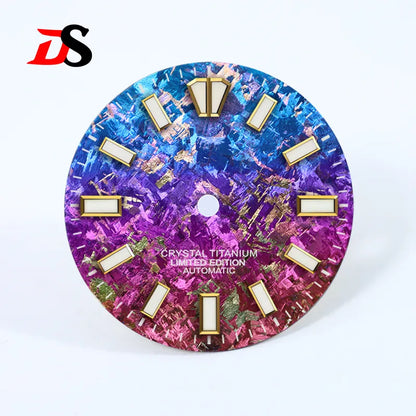 28.5mm Ice Crystal Titanium Dial Blue Lume NH35 Movement