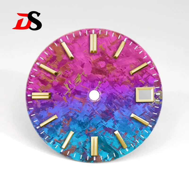 Gradient Blue Purple Dial Crystal Titanium Texture 28.5mm NO Lume NH35 Movement