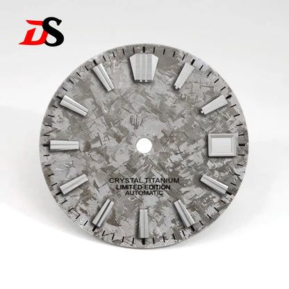 28.5mm Dial Crystal Titanium Text Dial GS MOD Chaotic Texture No Lume NH35 Movement