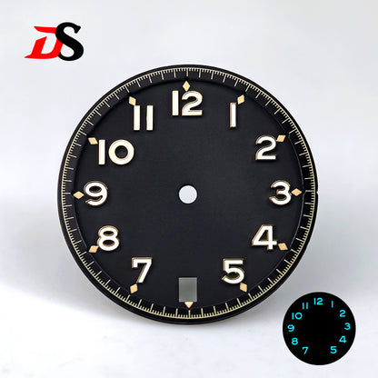 In Stock-No Text Foregoer Dial Blue Lume 28.5mm Number NH35 Dial