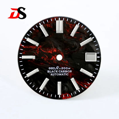 Lava Orange Red Carbon Fiber Blue Lume NH35 NH38 Movement 28.5mm
