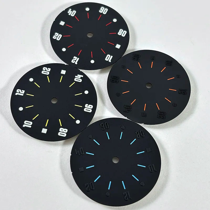 28.5mm Matte Dial Cockpit Instruments Pilot-inspired BGW9 NH38 NH35 ETA2824 SW200 Miyota 9015 Movement Black Lume
