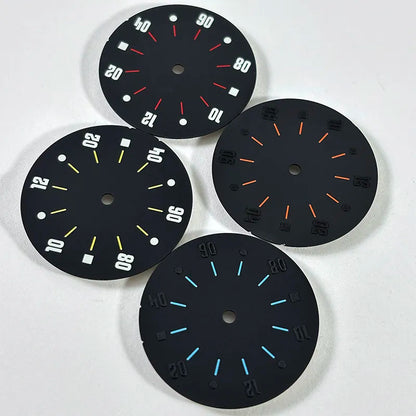 28.5mm Matte Dial Cockpit Instruments Pilot-inspired BGW9 NH38 NH35 ETA2824 SW200 Miyota 9015 Movement Black Lume