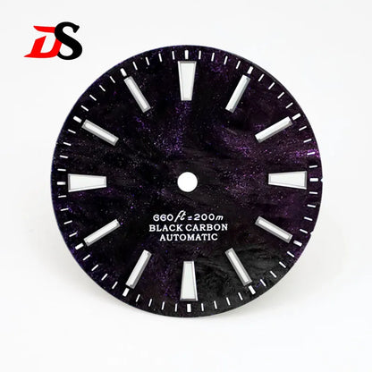 28.5mm Dial Rich Color Carbon Fiber Dial BGW9 Lume for NH35 Movement No date/3o'clock date