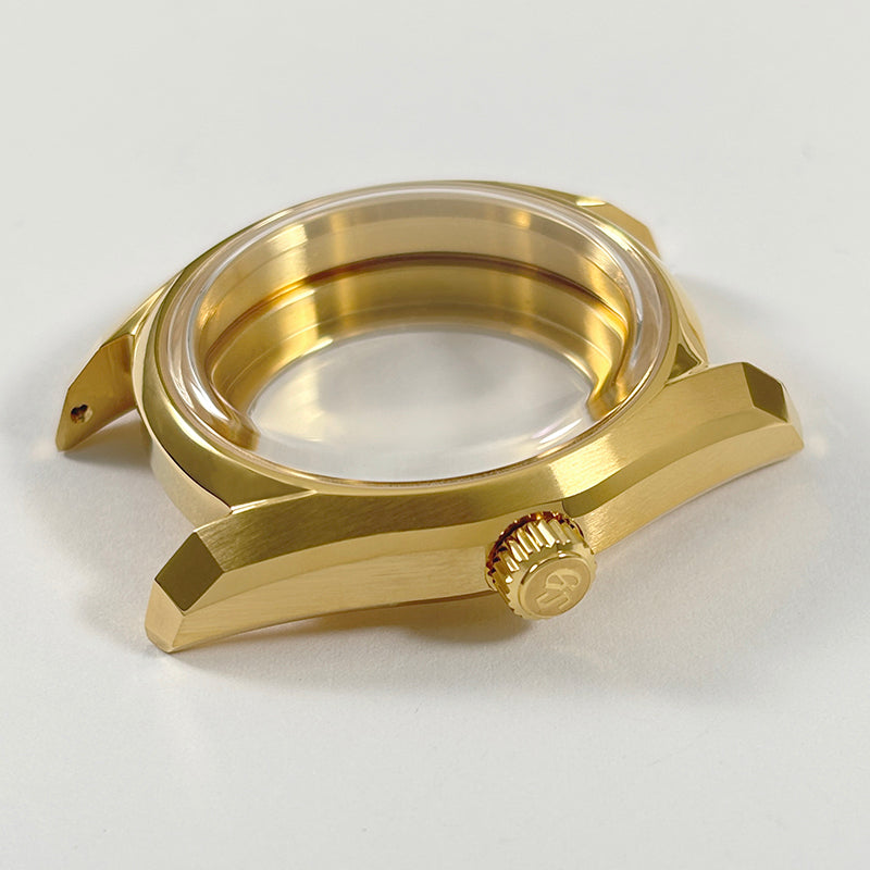 38mm gold Case Bracelet Set Stainless Steel 62GS Sapphire Glass AR Coating High-quality for NH34NH35NH38 Movement
