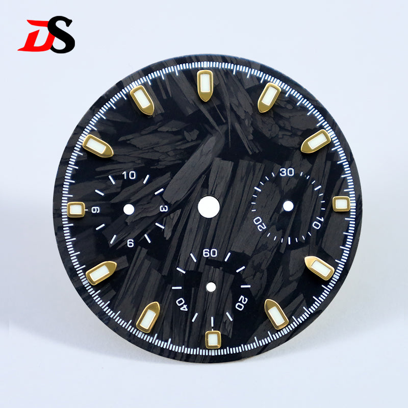 29.5mm Dial Carbon Fiber Dial Blue Lume for VK63 Movement Black Lume