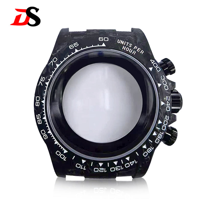 38mm Carbon Fiber Case Carbon Fiber Bezel Sapphire Glass Multi-function Case 3ATM Fit VK63/4130 Movement