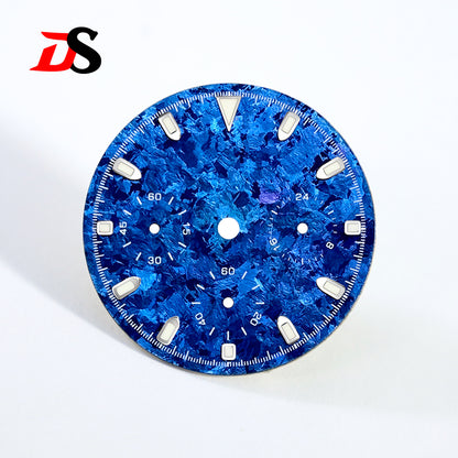 29.5mm Ice Crystal Titanium Dial Suitable for VK63 Movement Blue Lume Watch Accessories