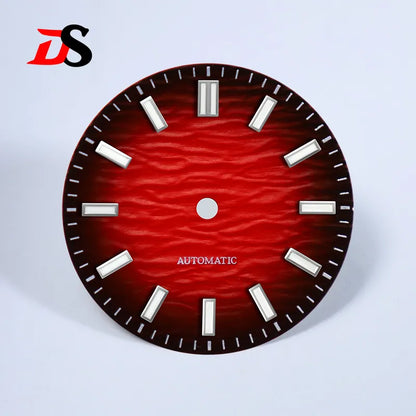 28.5mm Dial Gradient Wave Pattern Dial Blue Lume Date for NH35/NH38 Movement
