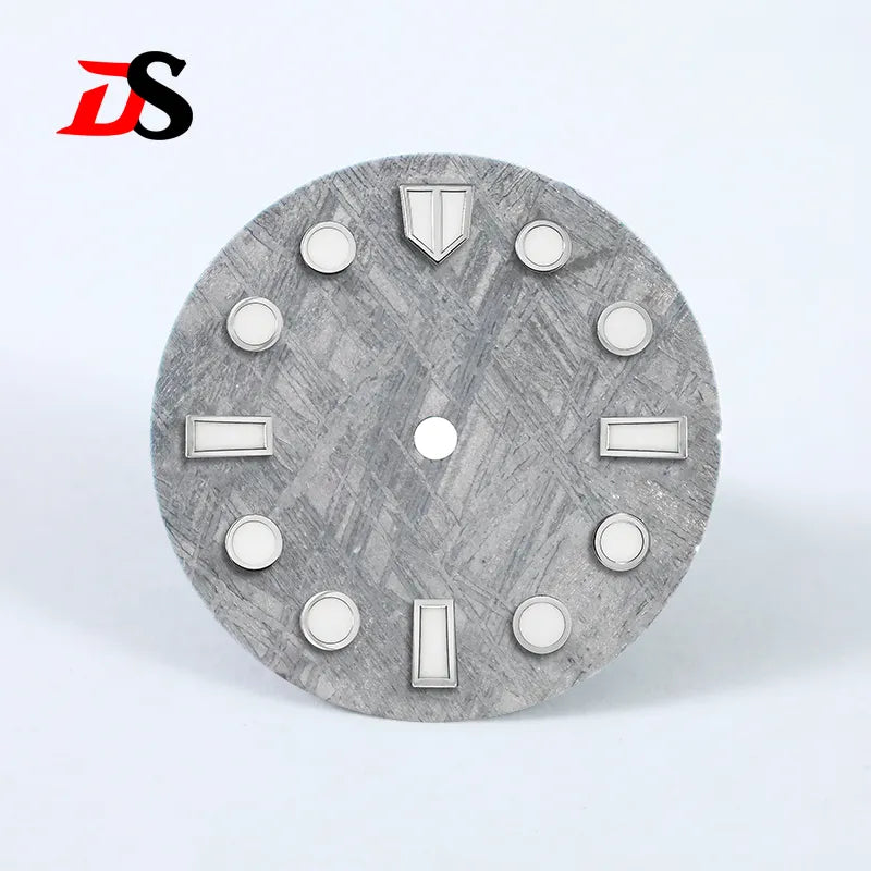 No Tick Mark 28.5mm Natural Grey Meteorite Dial Blue Lume NH35NH36 Movement