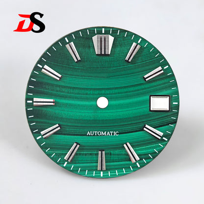 28.5mm Natural Malachite No Lume Stone Dial NH35NH36 Movement