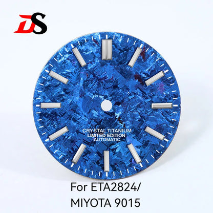 Ice Crystal Titanium 28.5mm Dial No Lume NH35 NH38 ETA2824/MIYOTA 9015 Movement No Date Dial