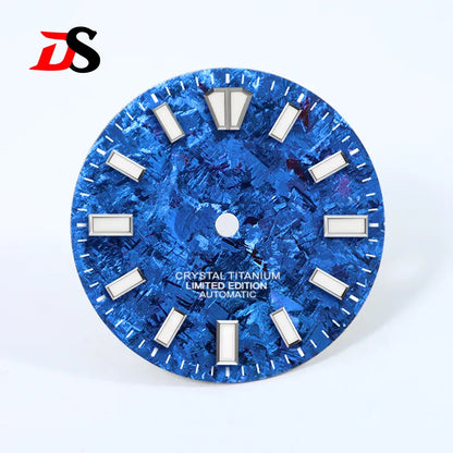 28.5mm Ice Crystal Titanium Dial Blue Lume NH35 Movement