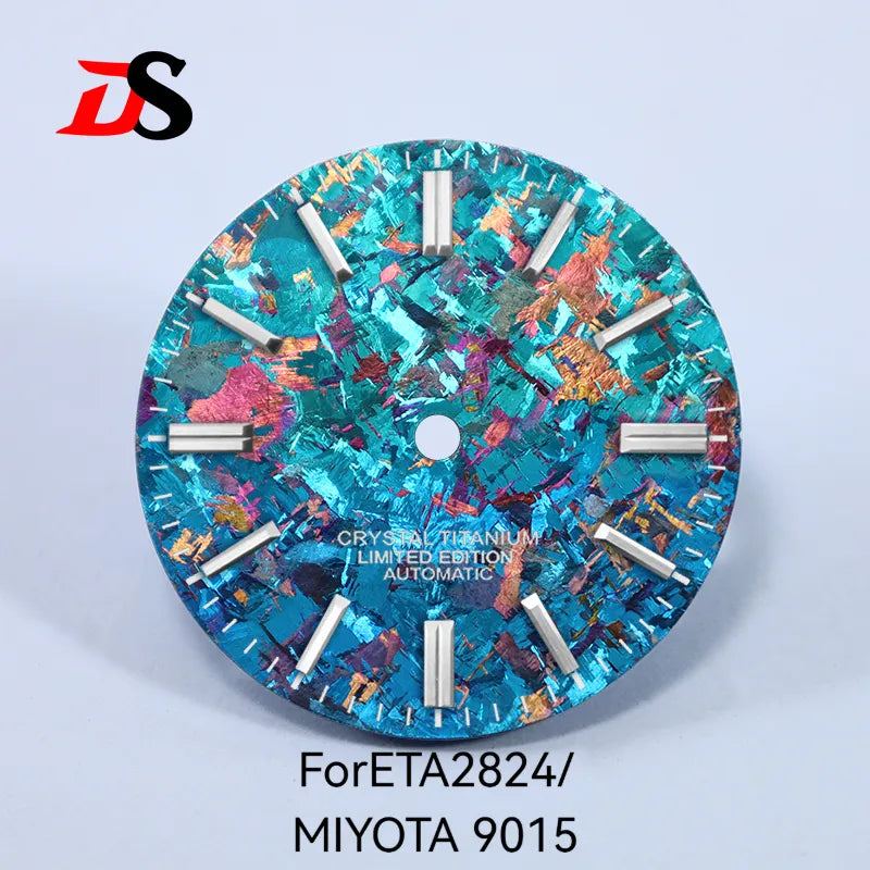 28.5mm Dial Ice Crystal Titanium Dial No Lume NH35 ETA2824/MIYOTA 9015 Movement No Date Dial