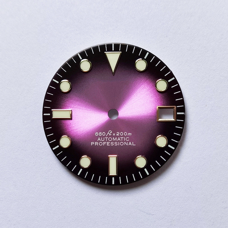 Sunburst Dial Matte Silver YM Index BGW9 C3 Lume for NH35NH36 Movement 28.5mm