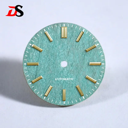 NH35 Dial Tianhe Jade 28.5mm White Tick Mark NH38 Movement Stone No Date Blue Lume/no Lume