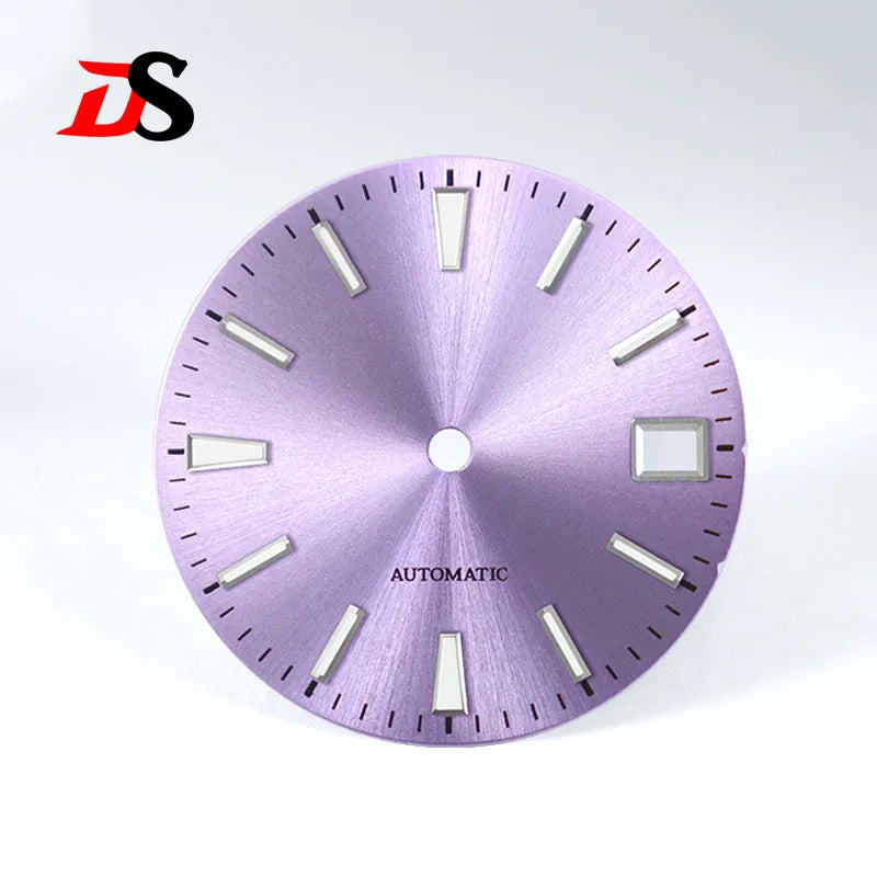 NH35 Dial 28.5mm Sunburst Matte Black Dial Blue Lume for NH38 Automatic Movement