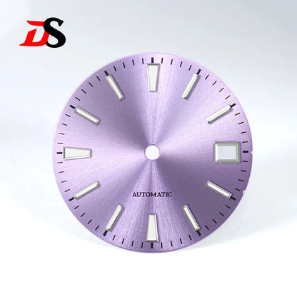 NH35 Dial 28.5mm Sunburst Matte Black Dial Blue Lume for NH38 Automatic Movement