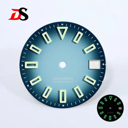28.5mm Matte Black Dial Hollow Index BGW9 C3 Lume SKX007 for NH36 Movement