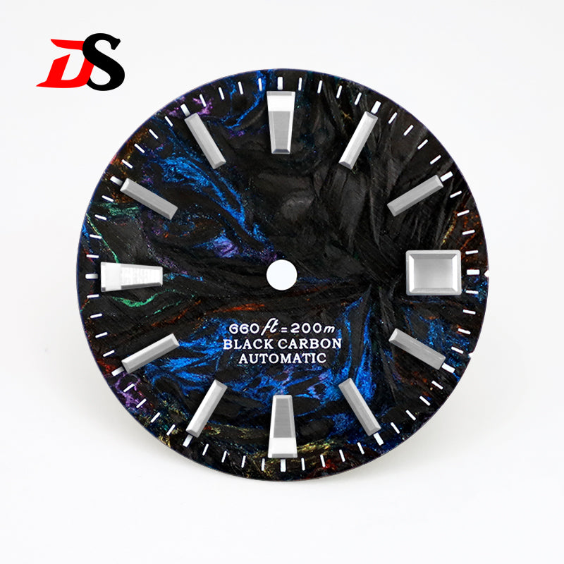 Rich Color Texture Carbon Fiber Dial BGW9 Lume for NH35 Movement 28.5mm Dial No date/3o'clock date