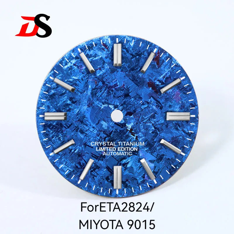 28.5mm Dial Ice Crystal Titanium Dial No Lume NH35 ETA2824/MIYOTA 9015 Movement No Date Dial