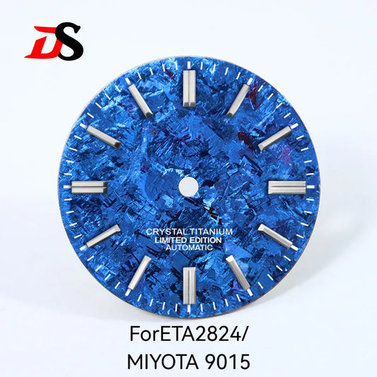 28.5mm Dial Ice Crystal Titanium Dial No Lume NH35 ETA2824/MIYOTA 9015 Movement No Date Dial
