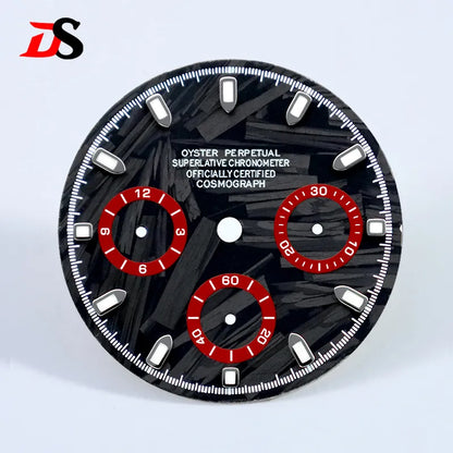 Carbon Fiber Dial Blue Lume for VK63 Movement Black Lume 29.5mm Dial