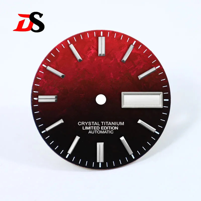 Ice Crystal Titanium Dial 28.5mm DAY DATE No Lume NH35 NH36 Movement