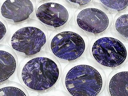 28.5mm Dial Purple Dragon Crystal Natural Purple Stone No Lume NH38 Movement 3 O'clock Date/No Date