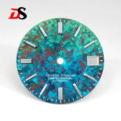 28.5mm Dial Crystal Titanium Text Dial Chaotic Texture No Lume NH35 Movement