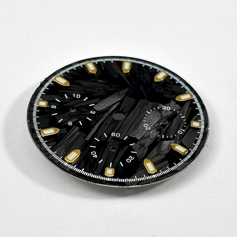 Carbon Fiber Dial Blue Lume for VK63 Movement Black Lume 29.5mm Dial